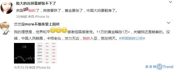 英国脱欧段子集：买黄金成热搜 大妈笑 李嘉诚哭 卡梅伦溜