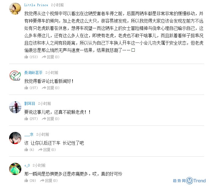 北京野生动物园游客被老虎叼走 网友气愤称错在此女