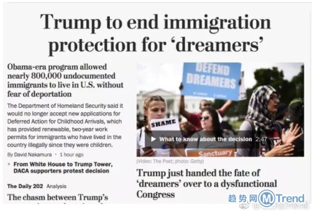 特朗普一声令下80万人梦碎 80万DACA将被逐