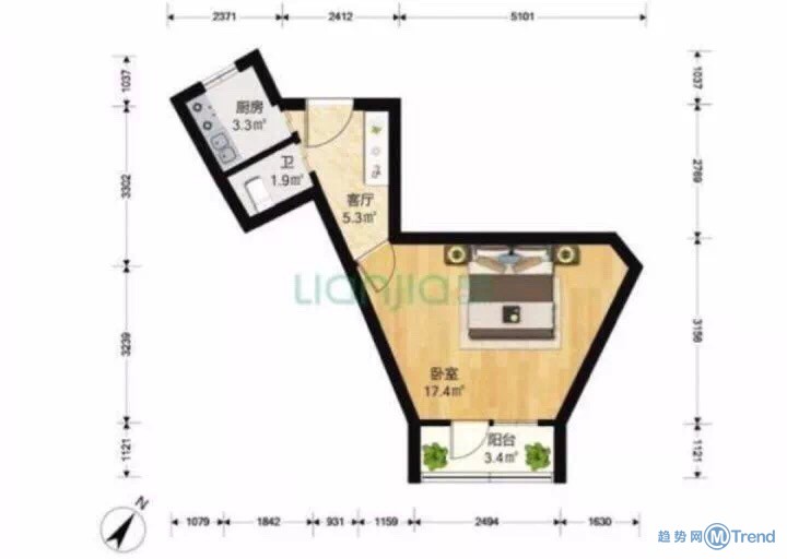 一带一路两居户型带跑道二手房！奇葩户型大盘点